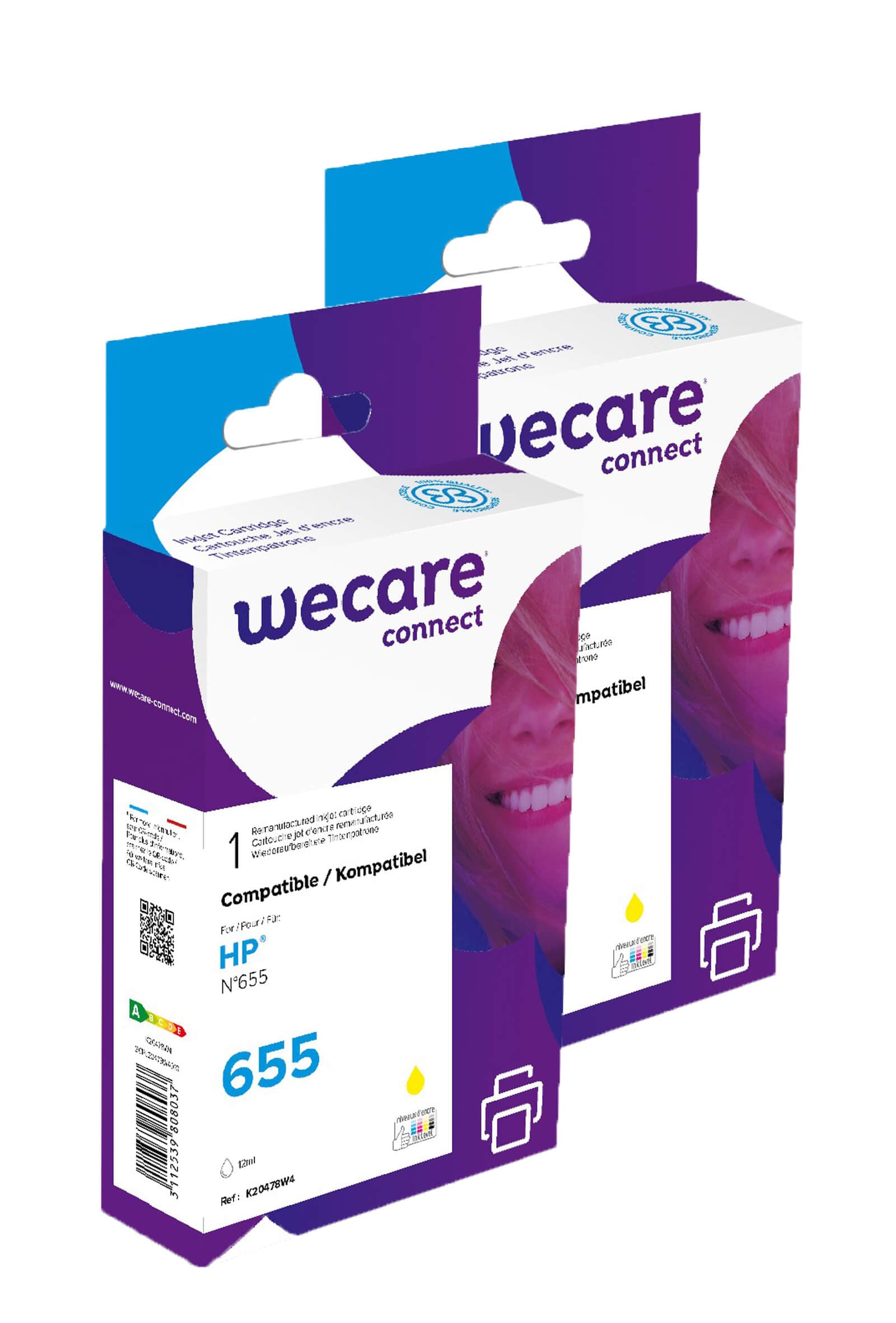 WECARE ARMOR sada ink kompatibilní s HP CZ112AE, 2x12ml, žlutá yellow