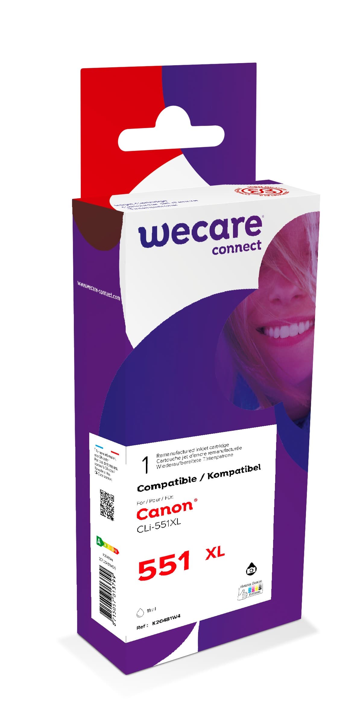 WECARE ARMOR ink kompatibilní s CANON CLi-551XLBK, černá black