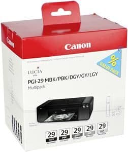 Canon PGI-29 MBK PBK DGY GY LGY CO Multi pack