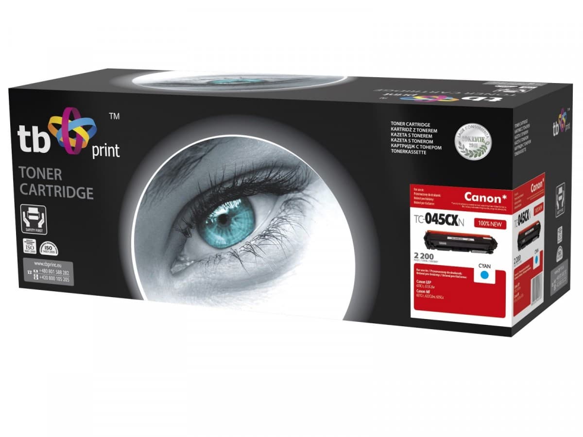 Toner TB kompatibilní s Canon TC-045CXN, Cyan, 2200,new