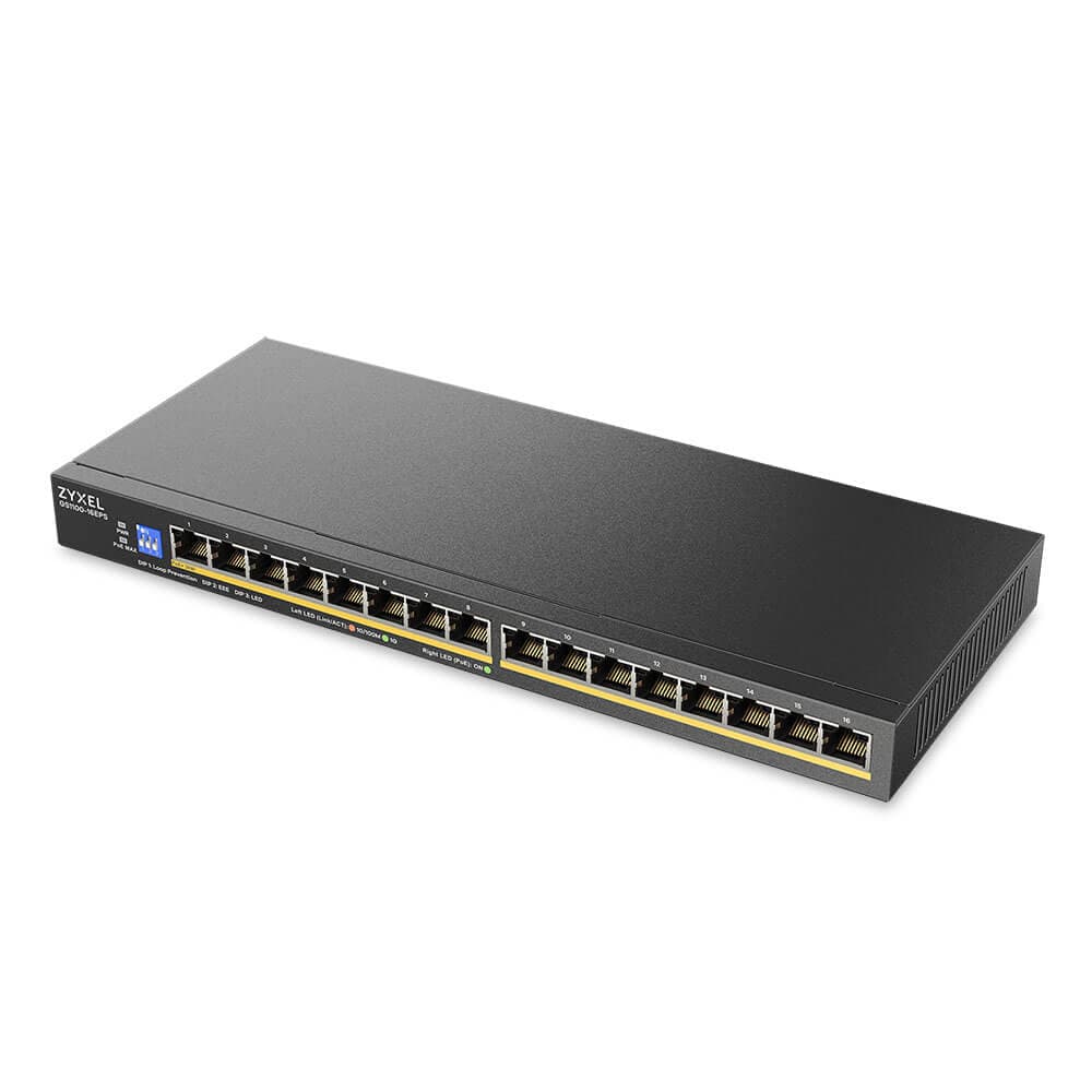 ZYXEL 16xGb unmanaged switch GS1100-16EPS PoE+