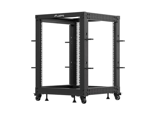 LANBERG OTEVŘENÝ RACK 15U 19" 600X600-1100 NASTAVITELNÝ ČERNÝ