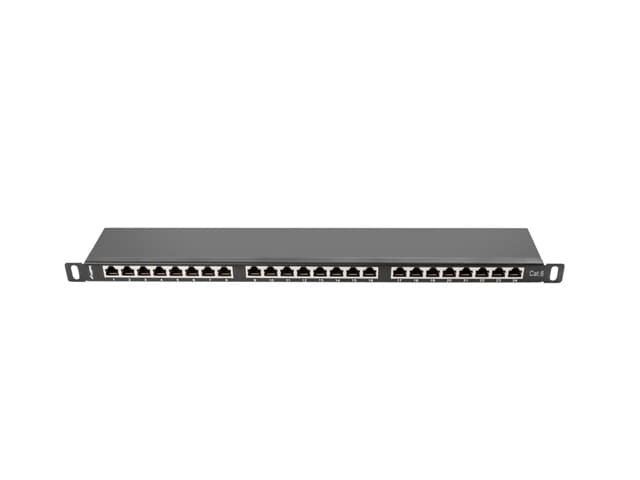 LANBERG PATCH PANEL 24 PORTŮ 0,5U 19" CAT.6 FTP STÍNĚNÝ ČERNÝ
