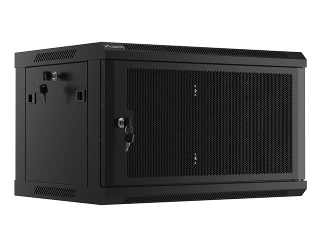 LANBERG 19" RACKOVÁ SKŘÍŇ PRO MONTÁŽ NA STĚNU 6U 600X450 S PERFOROVANÝMI DVEŘMI ČERNÁ-PLOCHÉ BALENÍ