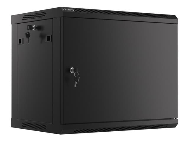 LANBERG 19" RACKOVÁ SKŘÍŇ PRO MONTÁŽ NA STĚNU 9U 600X450 PRO VLASTNÍ MONTÁŽ S KOVOVÝMI DVEŘMI ČERNÁ