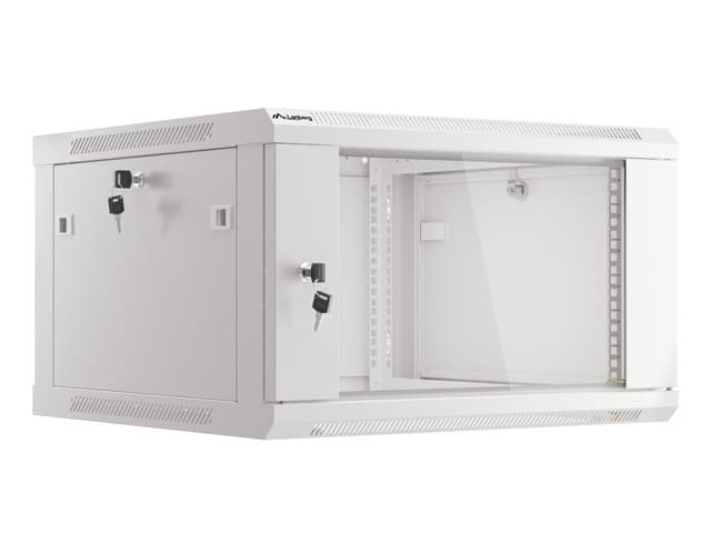 LANBERG 19" RACKOVÁ SKŘÍŇ PRO MONTÁŽ NA STĚNU 6U 600X600 (FLAT PACK) S PROSKLENÝMI DVEŘMI ŠEDÁ V2