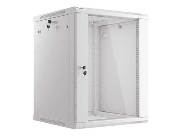 LANBERG 19" RACKOVÁ SKŘÍŇ PRO MONTÁŽ NA STĚNU 15U 600X600 (FLAT PACK) S PROSKLENÝMI DVEŘMI ŠEDÁ V2c