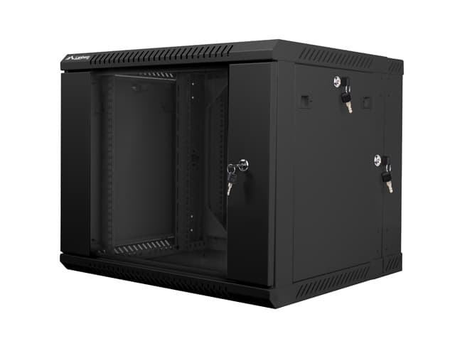LANBERG RACKOVÁ SKŘÍŇ 19" DVOUDÍLNÁ NÁSTĚNNÁ 9U 600X600 (FLAT PACK) ČERNÁ