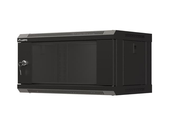 LANBERG RACKOVÁ SKŘÍŇ 19" NÁSTĚNNÁ 4U 540X350 (FLAT PACK) S PROSKLENÝMI DVEŘMI ČERNÁ