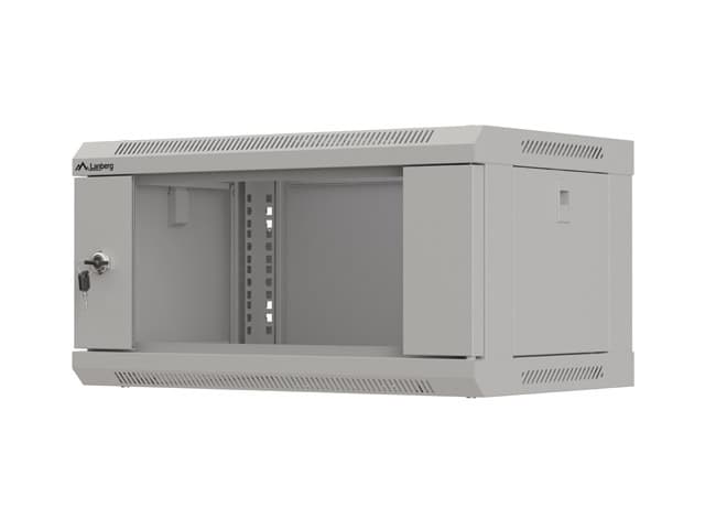 LANBERG RACKOVÁ SKŘÍŇ 19" NÁSTĚNNÁ 4U 540X350 (FLAT PACK) S PROSKLENÝMI DVEŘMI ŠEDÁ