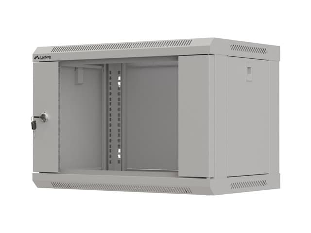 LANBERG 19" RACKOVÁ SKŘÍŇ PRO MONTÁŽ NA STĚNU 6U 540X350 (FLAT PACK) S PROSKLENÝMI DVEŘMI ŠEDÁ