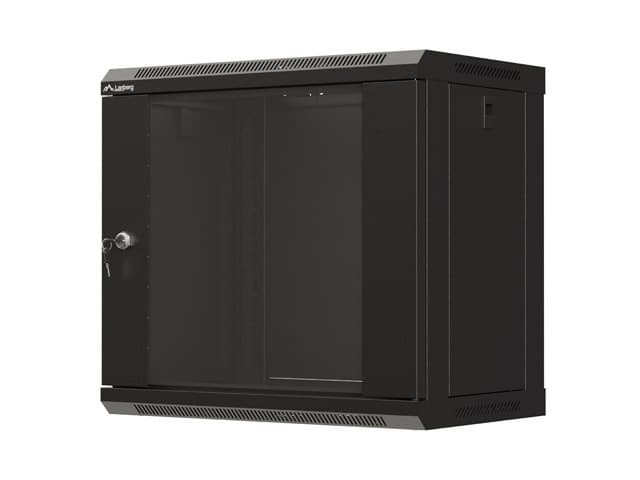 LANBERG 19" RACKOVÁ SKŘÍŇ PRO MONTÁŽ NA STĚNU 9U 540X350 (FLAT PACK) S PROSKLENÝMI DVEŘMI ČERNÁ
