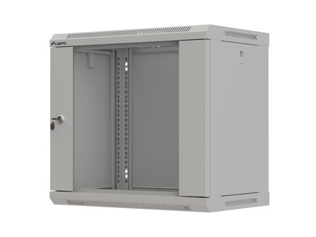LANBERG 19" RACKOVÁ SKŘÍŇ PRO MONTÁŽ NA STĚNU 9U 540X350 (FLAT PACK) S PROSKLENÝMI DVEŘMI ŠEDÁ