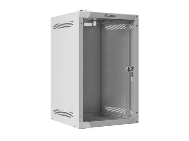 LANBERG RACKOVÁ SKŘÍŇ 10" NÁSTĚNNÁ 9U 280X310 (FLAT PACK) S PROSKLENÝMI DVEŘMI ŠEDÁ