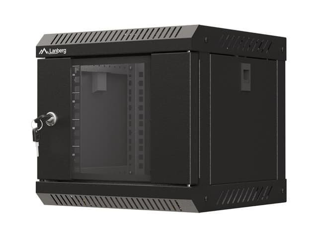 LANBERG RACKOVÁ SKŘÍŇ 10" NÁSTĚNNÁ 4U 300X300 (FLAT PACK) S PROSKLENÝMI DVEŘMI ČERNÁ