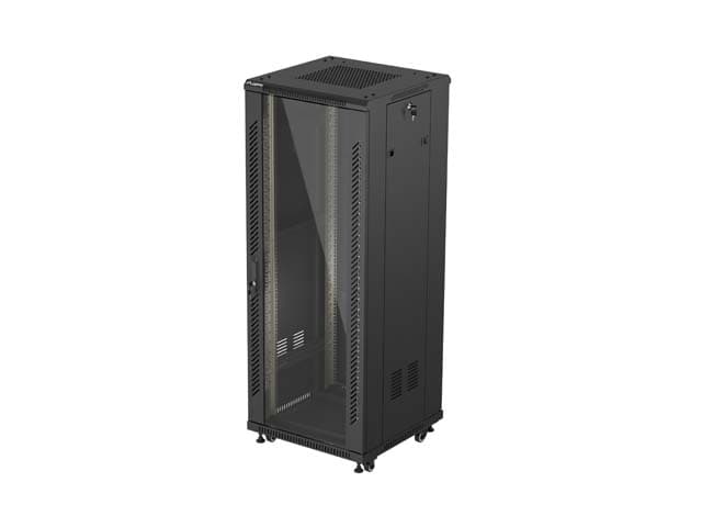 LANBERG 19" VOLNĚ STOJÍCÍ RACKOVÁ SKŘÍŇ 32U 600X600 (FLAT PACK) S PROSKLENÝMI DVEŘMI ČERNÁ