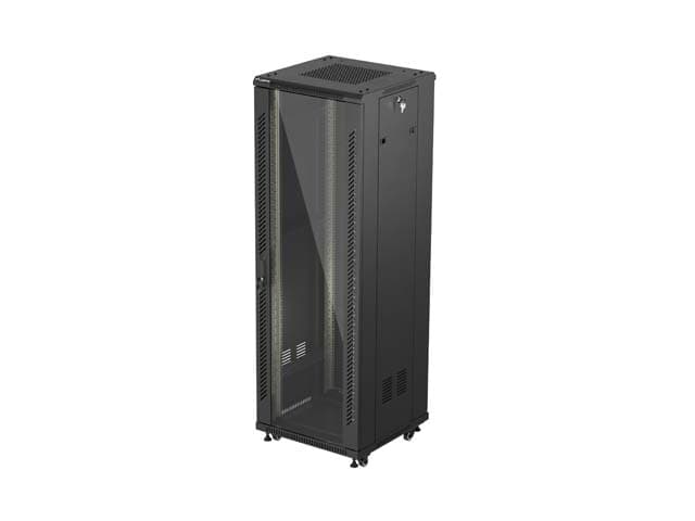 LANBERG 19" VOLNĚ STOJÍCÍ RACKOVÁ SKŘÍŇ 37U 600X600 (FLAT PACK) S PROSKLENÝMI DVEŘMI ČERNÁ