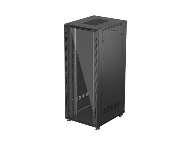 LANBERG 19" VOLNĚ STOJÍCÍ RACKOVÁ SKŘÍŇ 42U 800X1000 (FLAT PACK) S PROSKLENÝMI DVEŘMI ČERNÁ