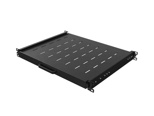 LANBERG POSUVNÁ POLICE PRO 19" RACKOVÉ SKŘÍNĚ 350MM ČERNÁ (1U 445X350MM, NOSNOST 35KG, 4-BODOVÉ M