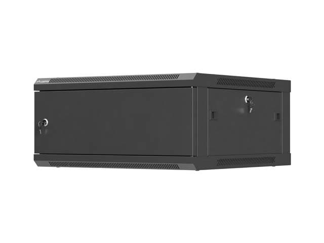 LANBERG NÁSTĚNNÁ INSTALAČNÍ SKŘÍŇ 19" 4U 600X600 ČERNÉ KOVOVÉ DVEŘE (PLOCHÉ BALENÍ)