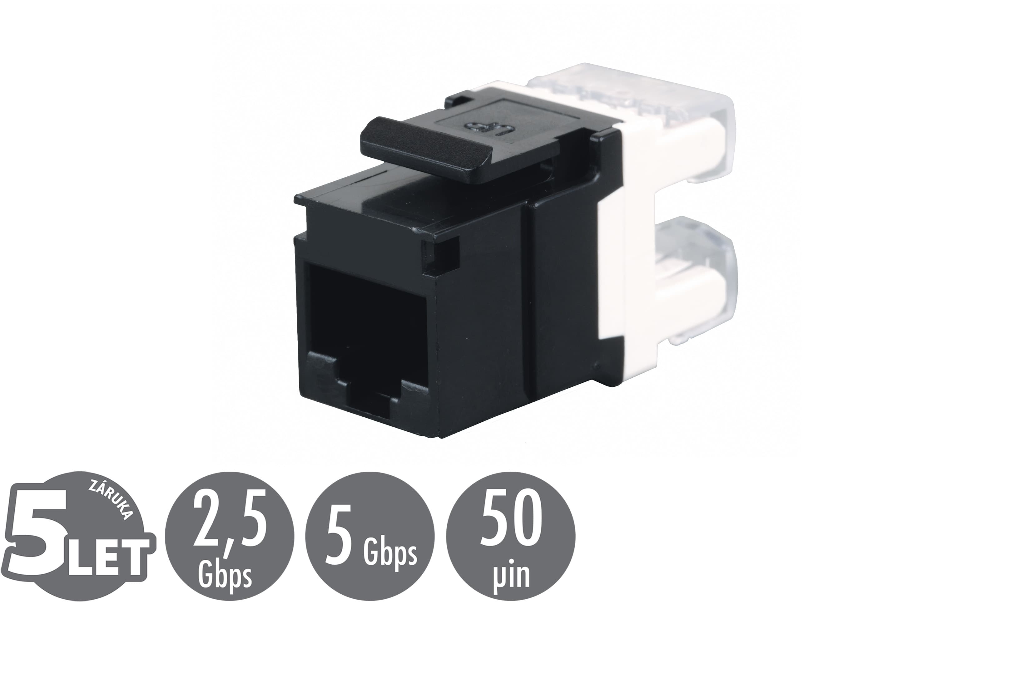 Zařezávací keystone Solarix CAT5E UTP RJ45 SXKJ-5E-UTP-BK