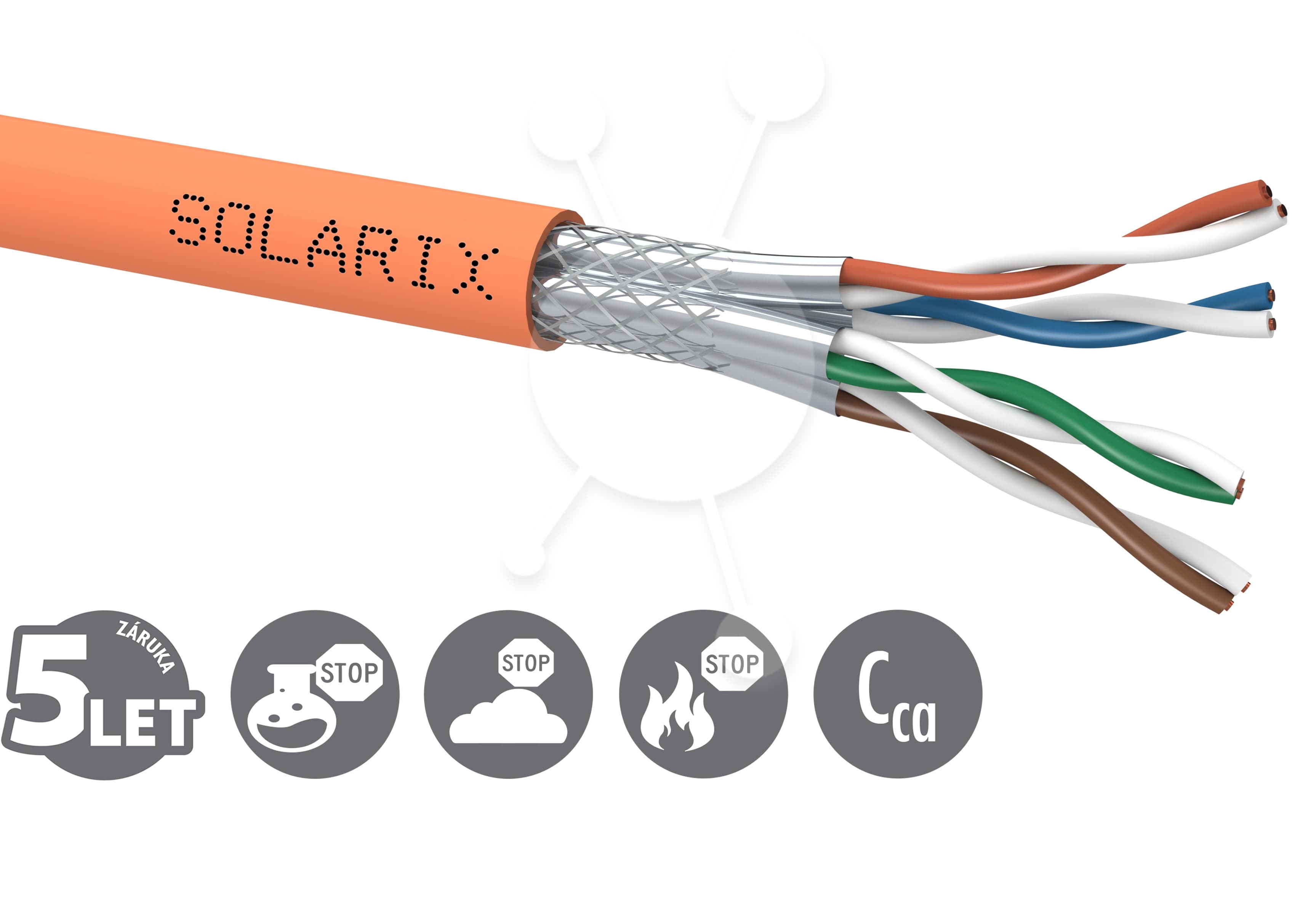 Instalační kabel Solarix CAT7 SSTP LSOH Cca-s1,d1,a1 500m cívka SXKD-7-SSTP-LSOH