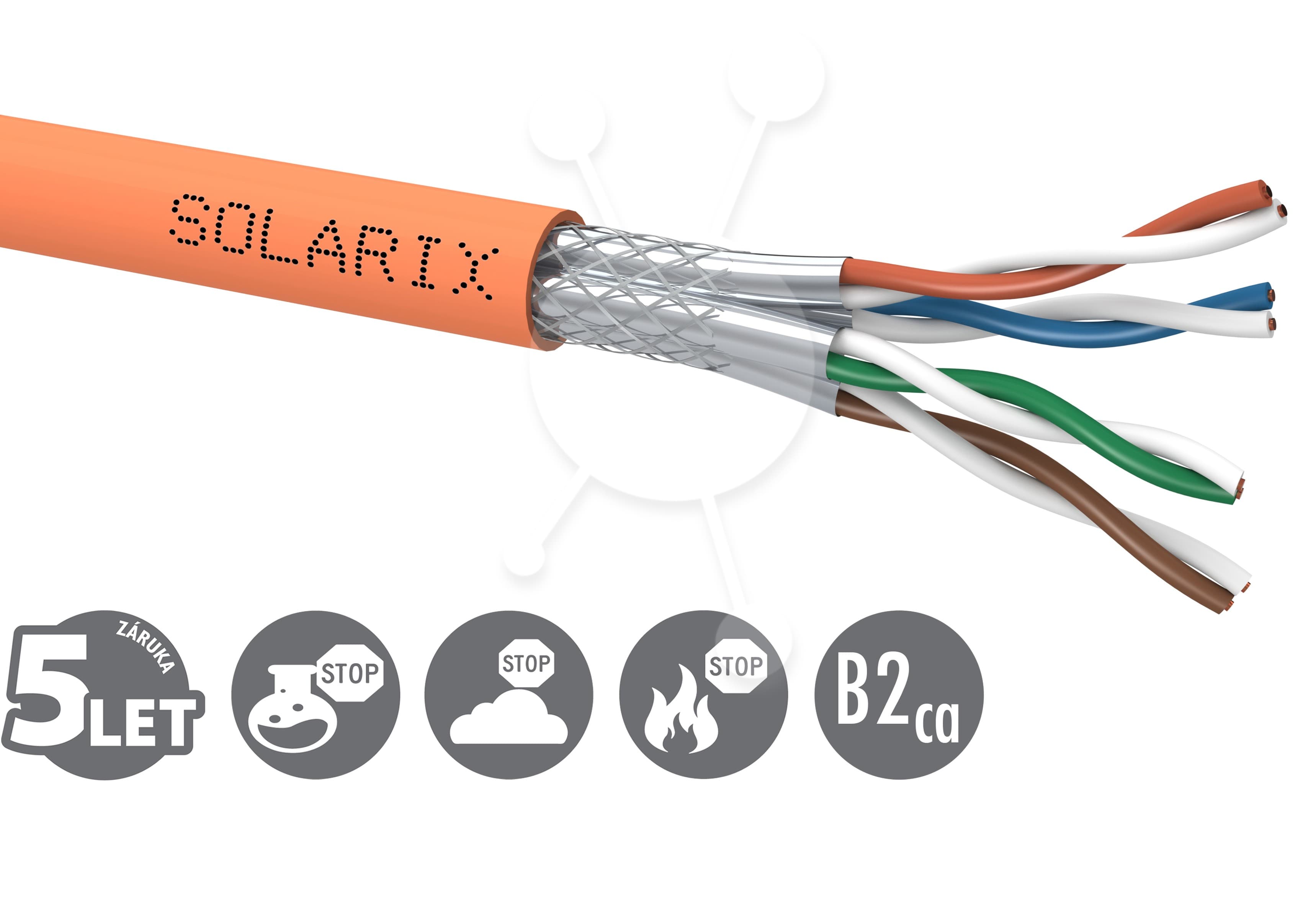 Instalační kabel Solarix CAT7 SSTP LSOHFR B2ca-s1,d1,a1 500m cívka SXKD-7-SSTP-LSOHFR-B2ca