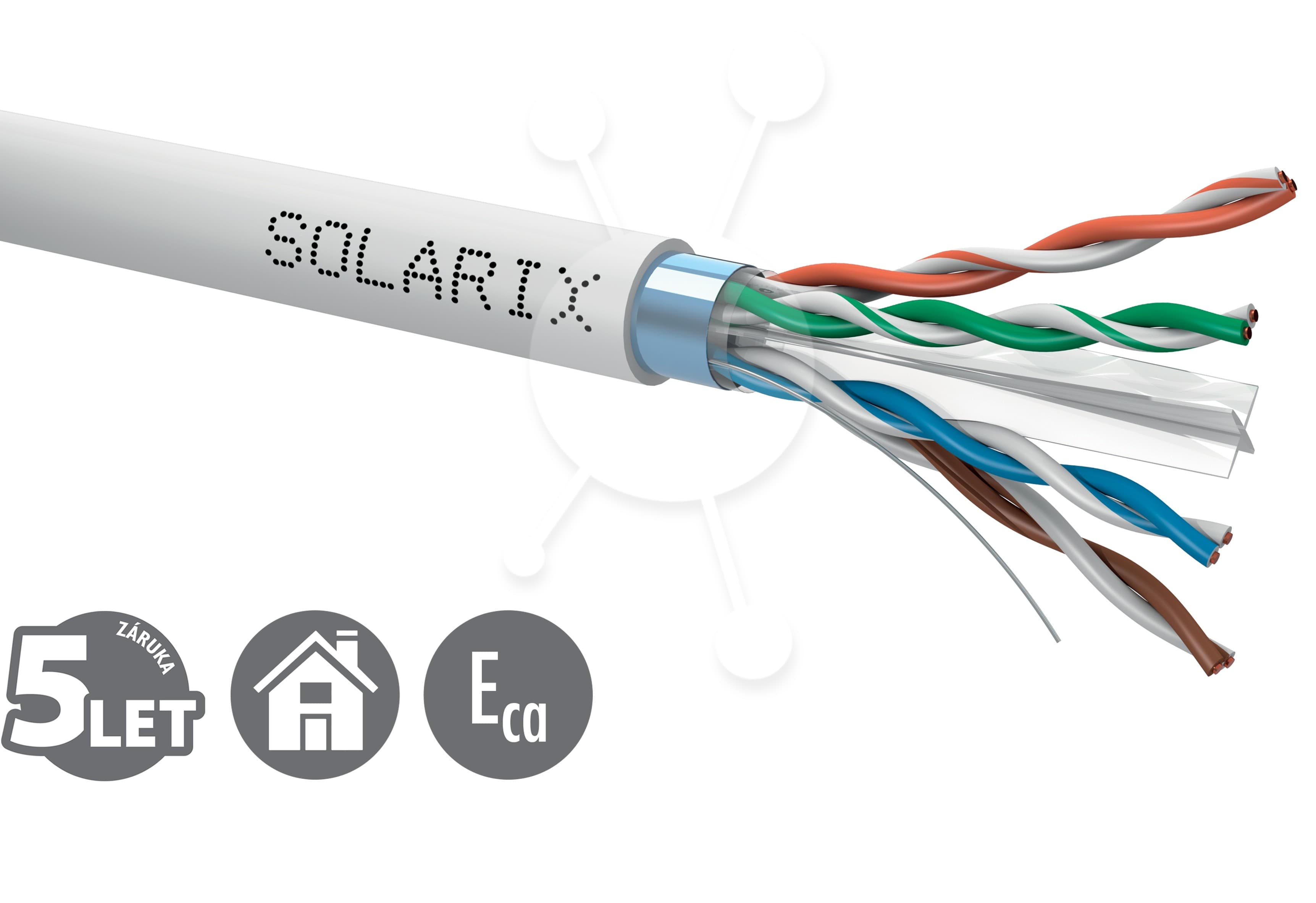 Instalační kabel Solarix CAT6 FTP PVC Eca 500m cívka SXKD-6-FTP-PVC
