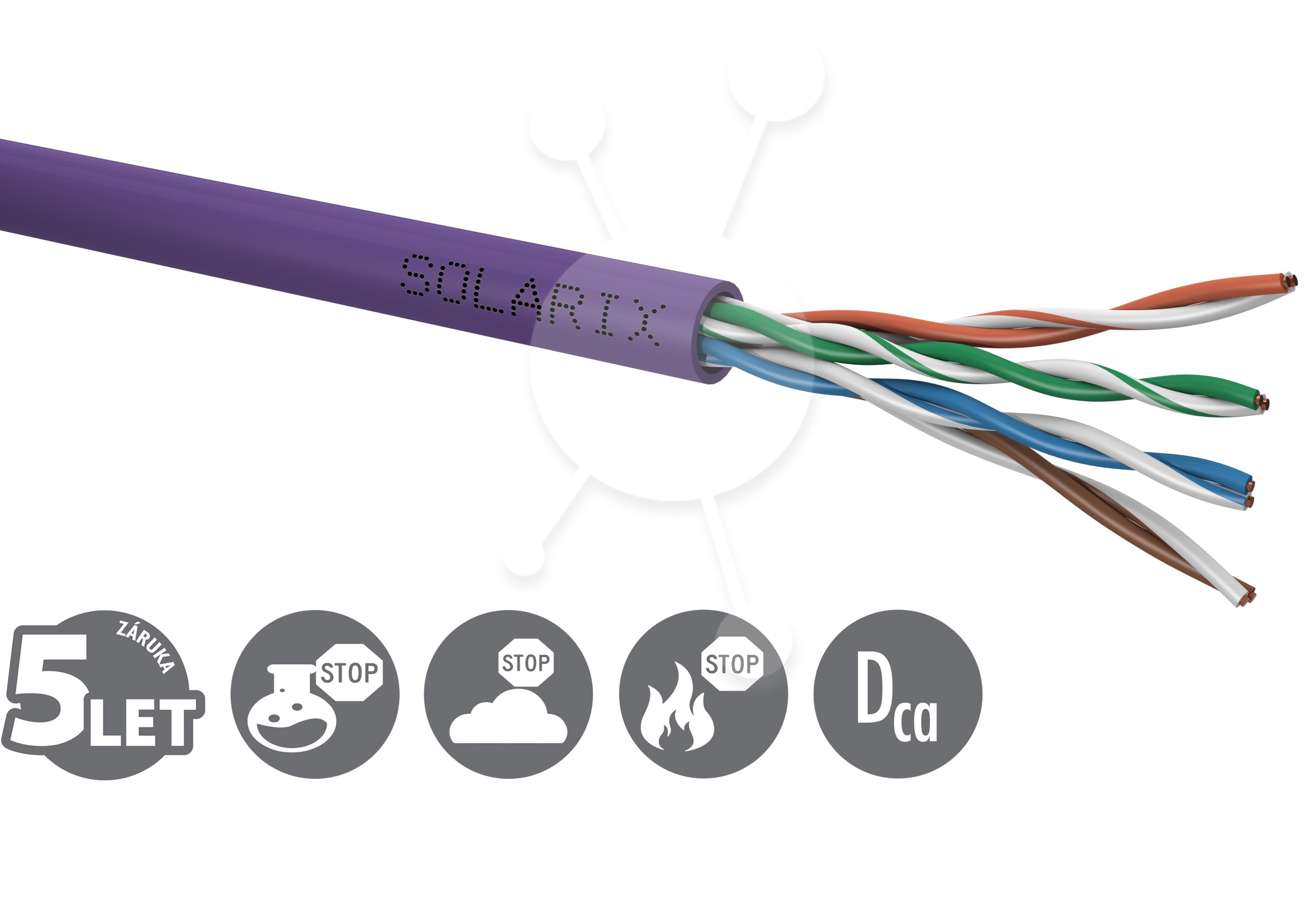 Instalační kabel Solarix CAT5E UTP LSOH Dca-s1,d2,a1 500m box SXKD-5E-UTP-LSOH