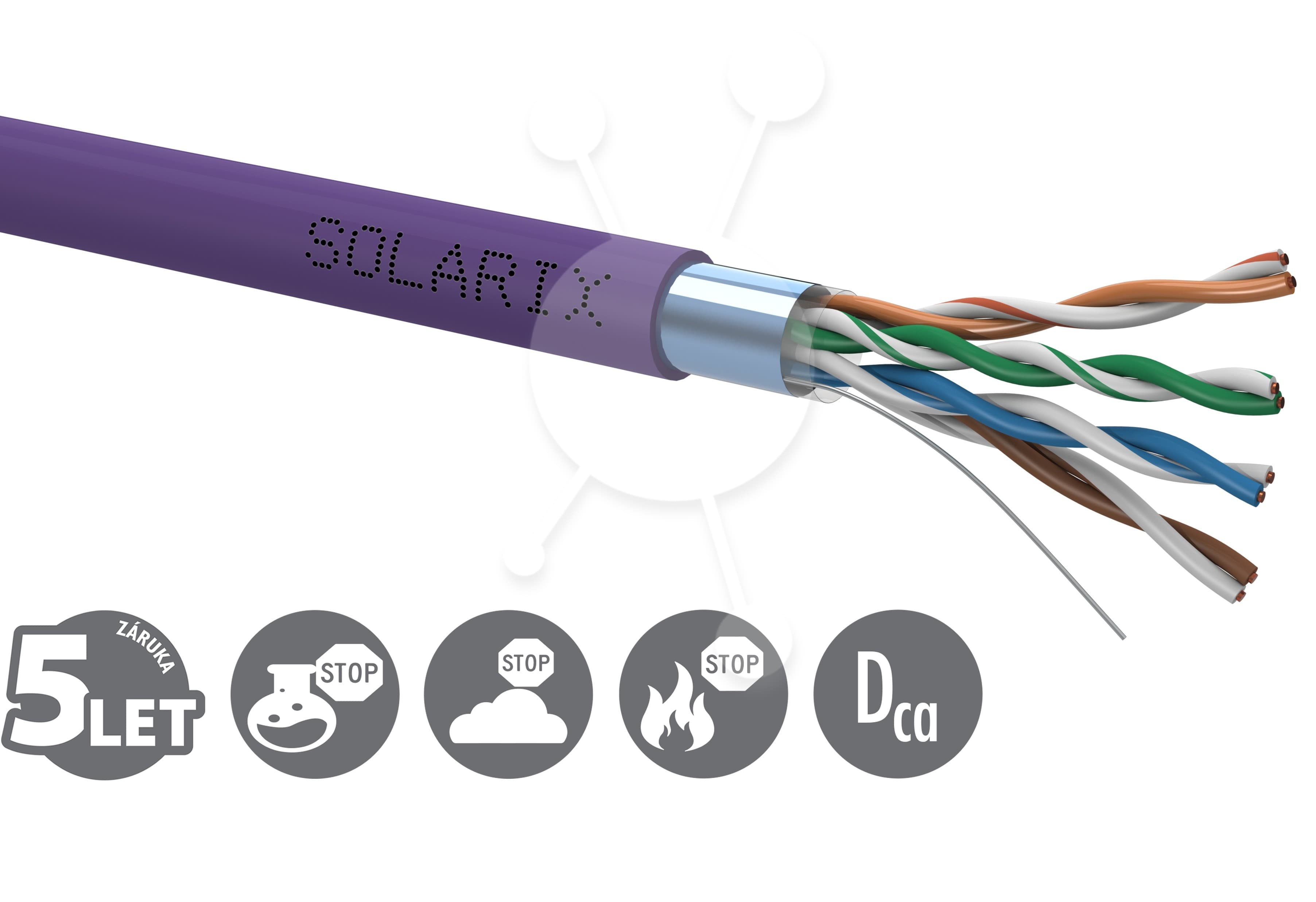 Instalační kabel Solarix CAT5E FTP LSOH Dca-s1,d2,a1 305m box SXKD-5E-FTP-LSOH