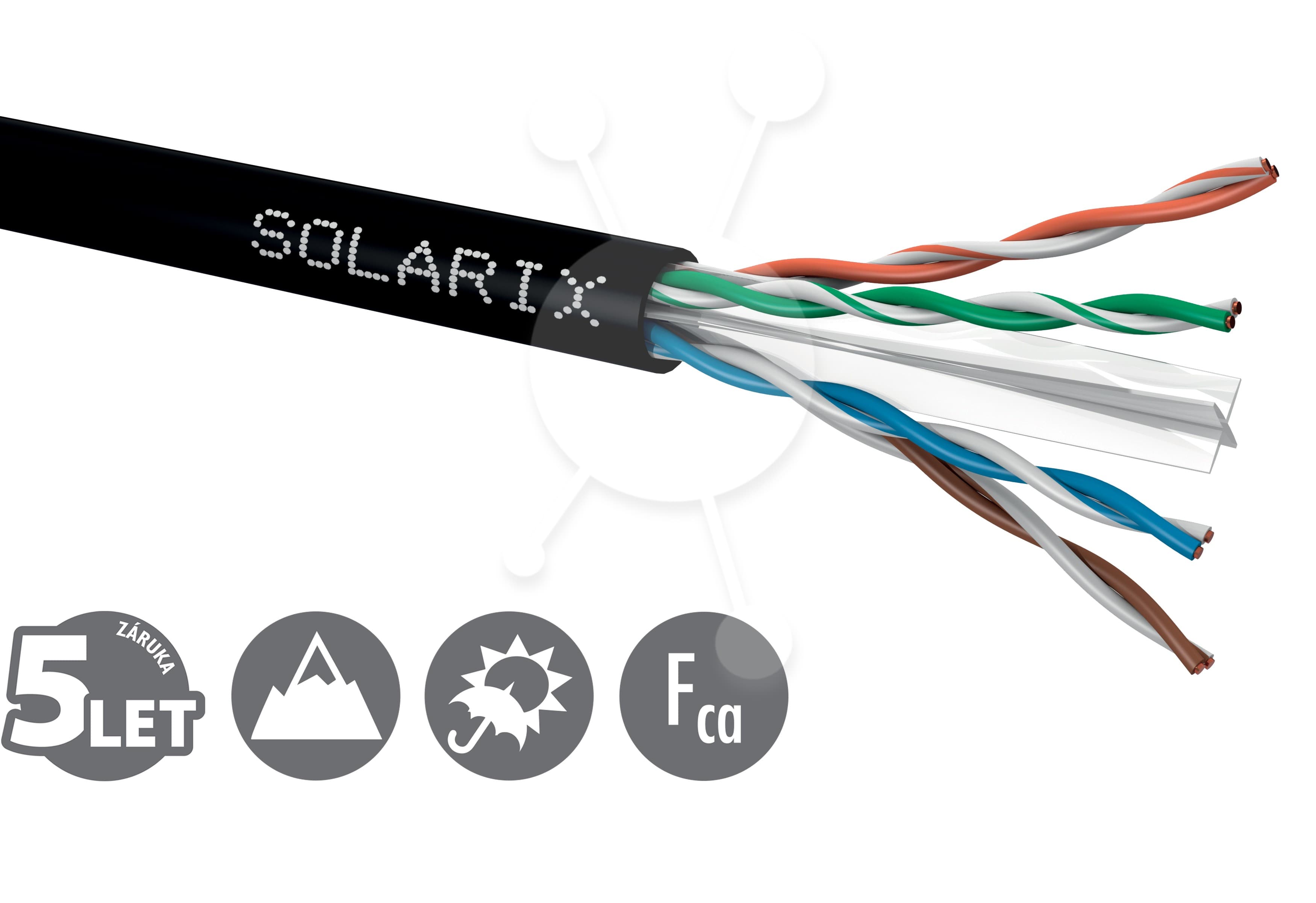 Instalační kabel Solarix CAT6 UTP PE Fca venkovní 500m cívka SXKD-6-UTP-PE