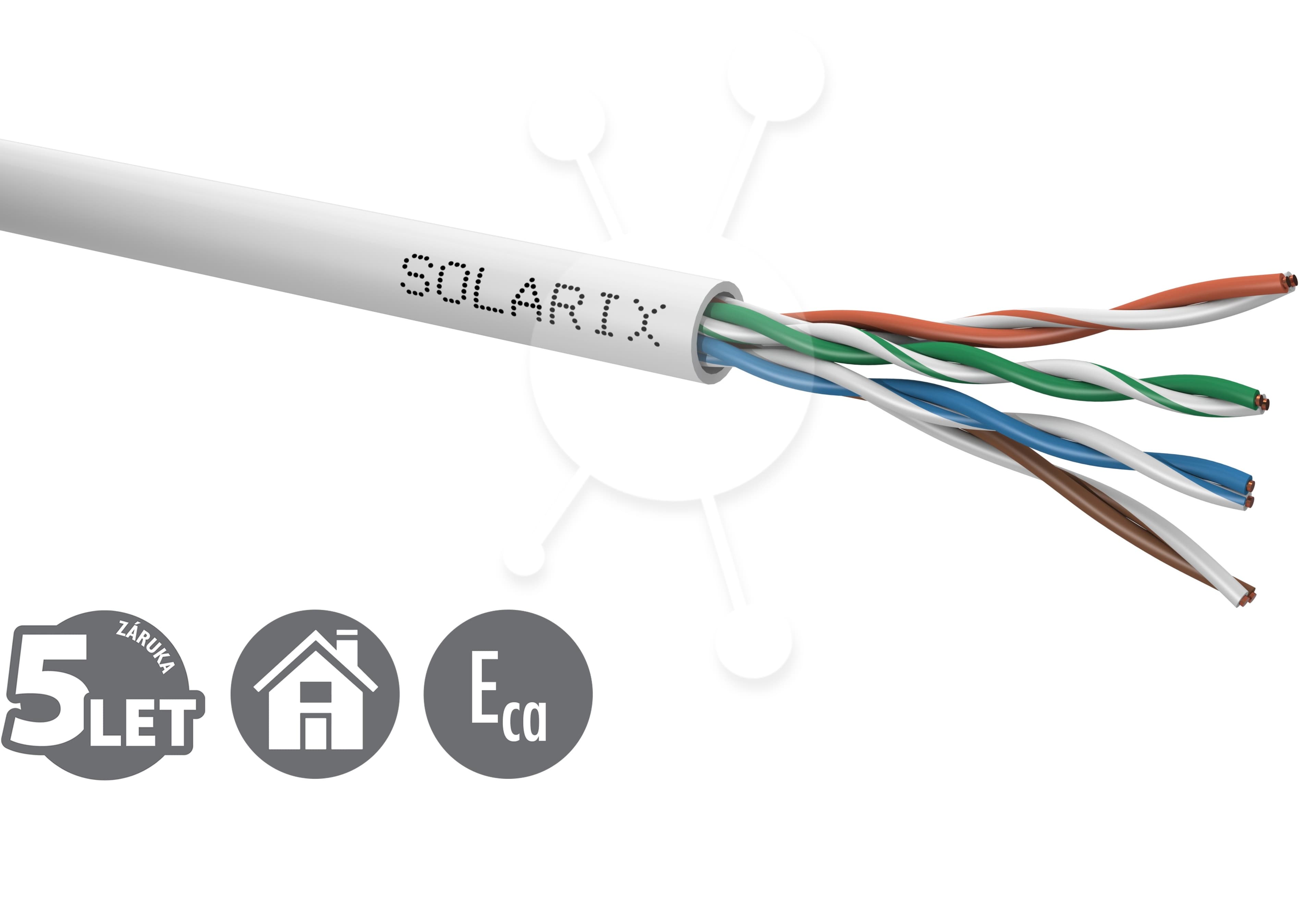 Instalační kabel Solarix CAT5E UTP PVC Eca 305m box SXKD-5E-UTP-PVC