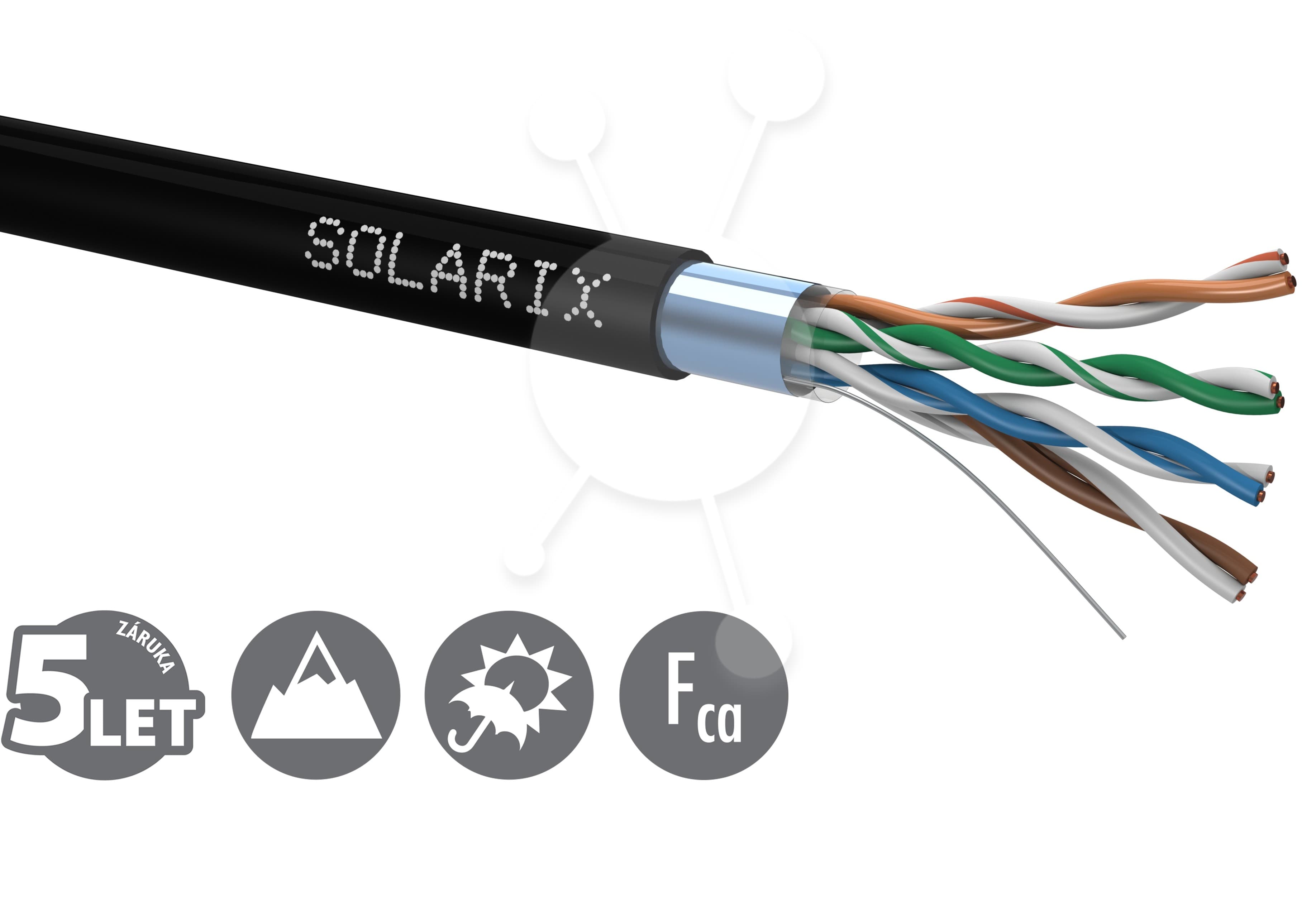 Instalační kabel Solarix CAT5E FTP PE Fca venkovní 100m box SXKD-5E-FTP-PE