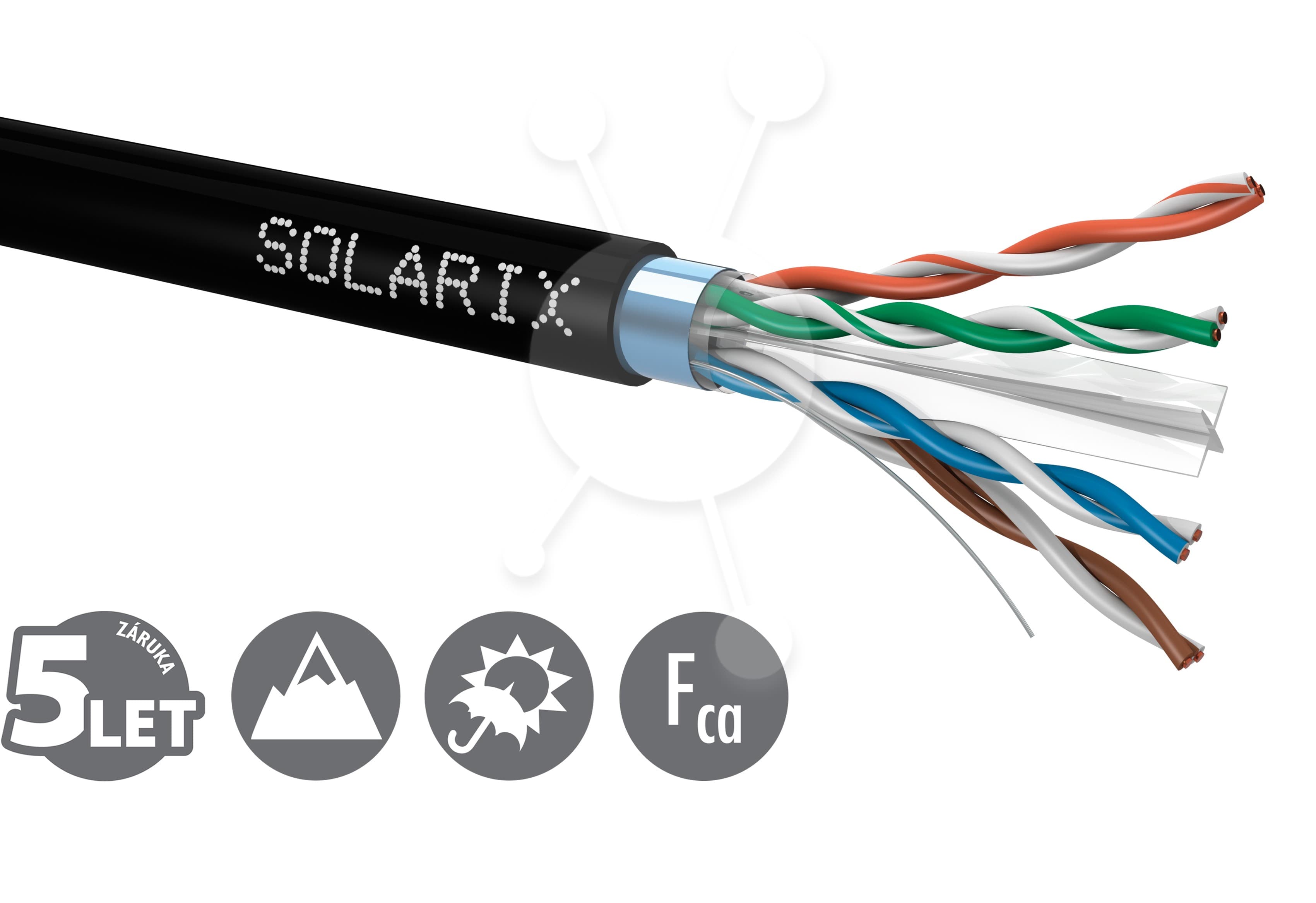 Instalační kabel Solarix CAT6 FTP PE Fca venkovní 500m cívka SXKD-6-FTP-PE