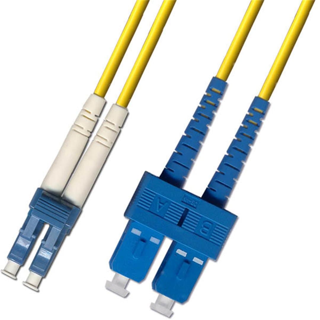 Optický patchkabel duplexní, LC-SC 9 125um SM 0,5m, OS2