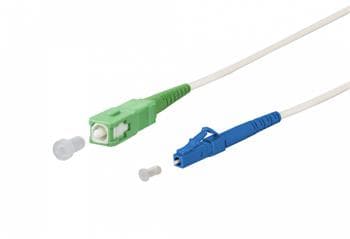 SC/APC - LC/UPC simplex 9/125 SM 10m arm.bílý 3mm B3 LSZH
