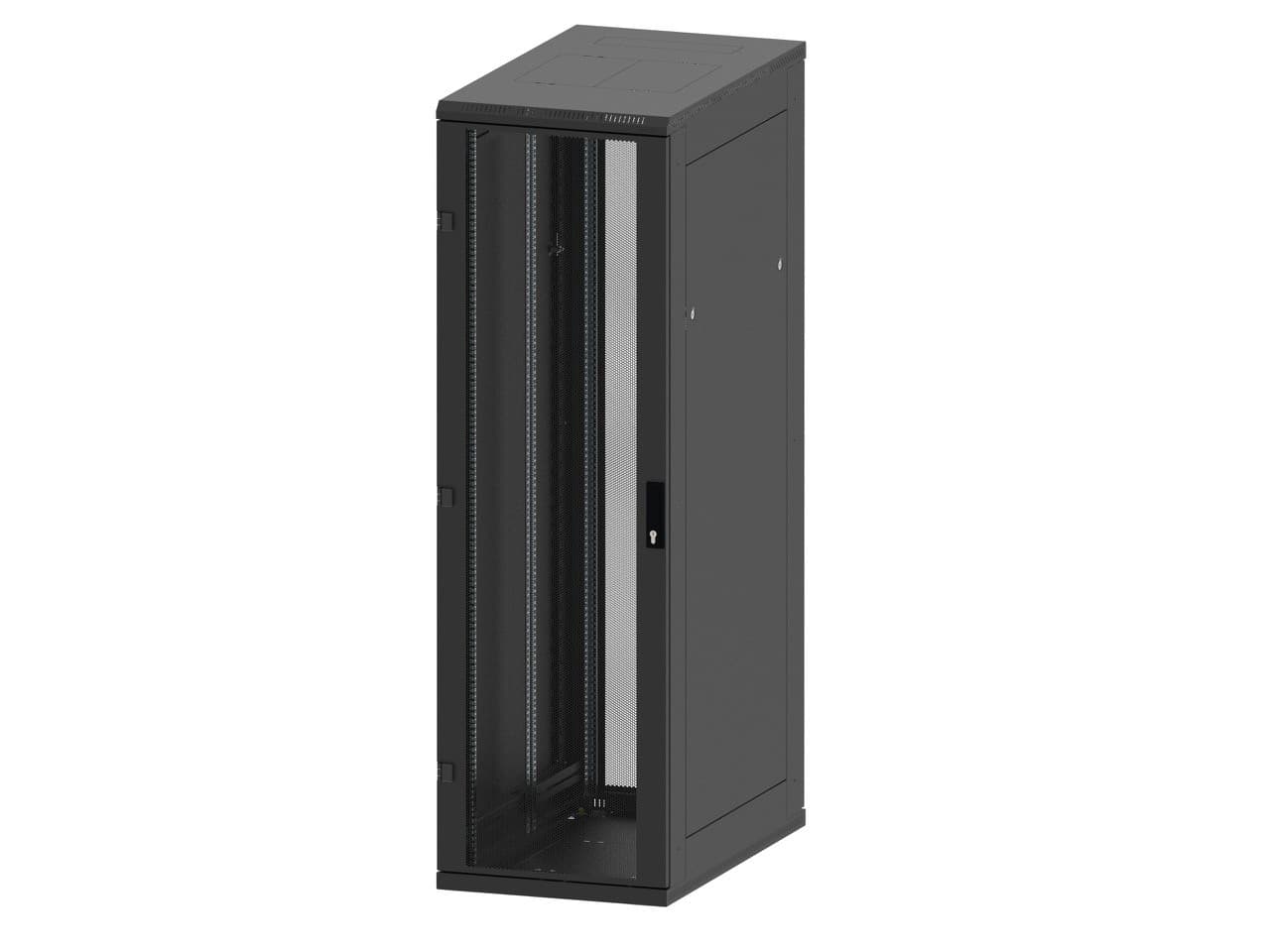 Stojanový rack 42U (š)600x(h)1000,před.i zad.perforované dveře černý