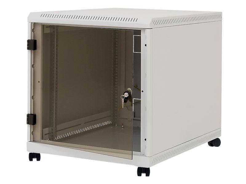 19" kontejnerový rack 12U,hl.80cm, nosn.200kg, př. i zad.dveře perforace, šedý