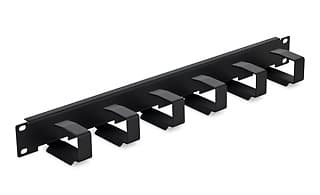 19" vyvazovací panel 1U 6x háček 70x27mm šedý kov