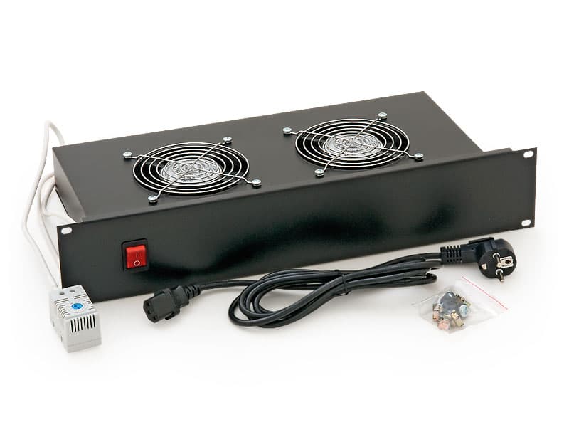 19" horiz.vent.j.2xVent.-220V 46W termost.2U černá