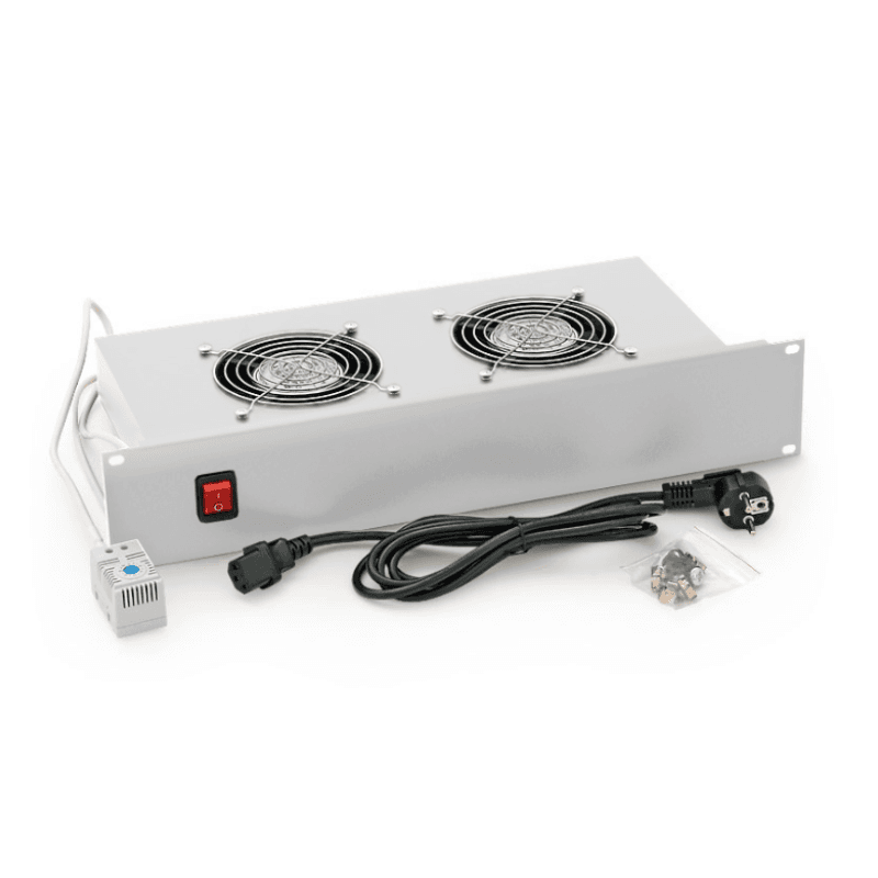 19" horiz.vent.j.2xVent.-220V 46W termost.2U šedá
