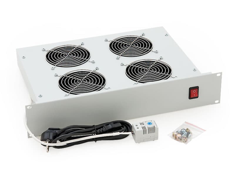 19" horiz.vent.j.4xVent.-220V 92W termost.2U šedá