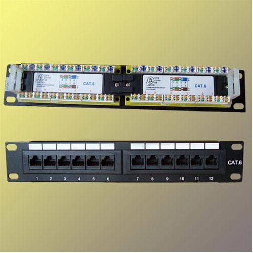 Patch panel 10“ UTP cat6, 12portů