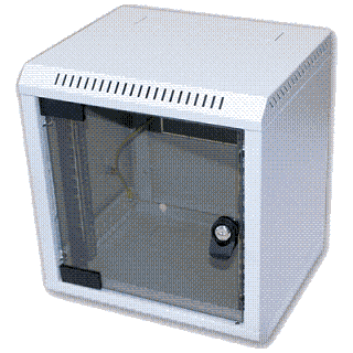10" rack jednodílný 9U 260 TRITON šedý dveře sklo