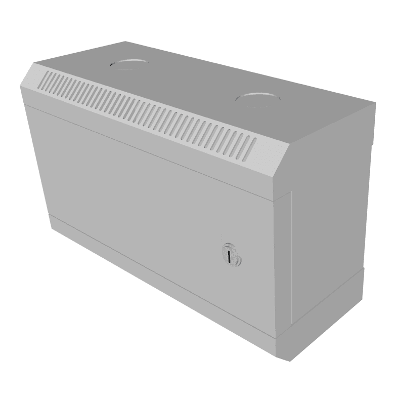 10" rack jednodílný 4U 140 DATACOM Šedý plech.dveře