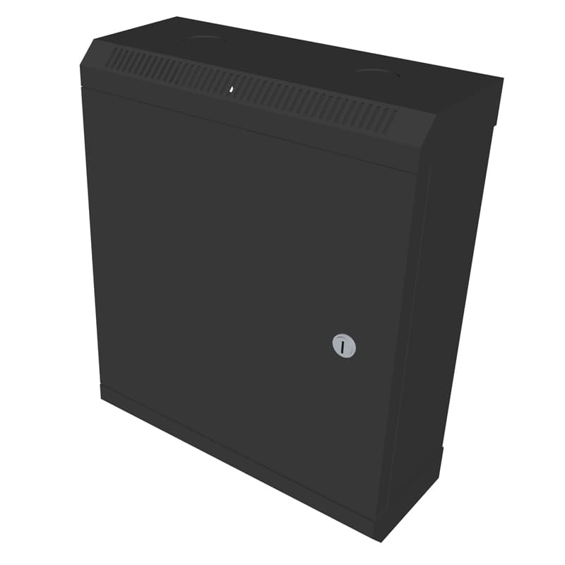 10" rack jednodílný 9U 140 DATACOM černý plech.dveře