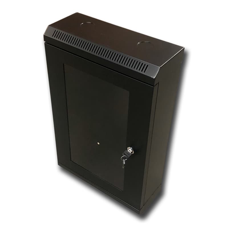 10" rack jednodílný 12U 140 DATACOM černý skl.dveře