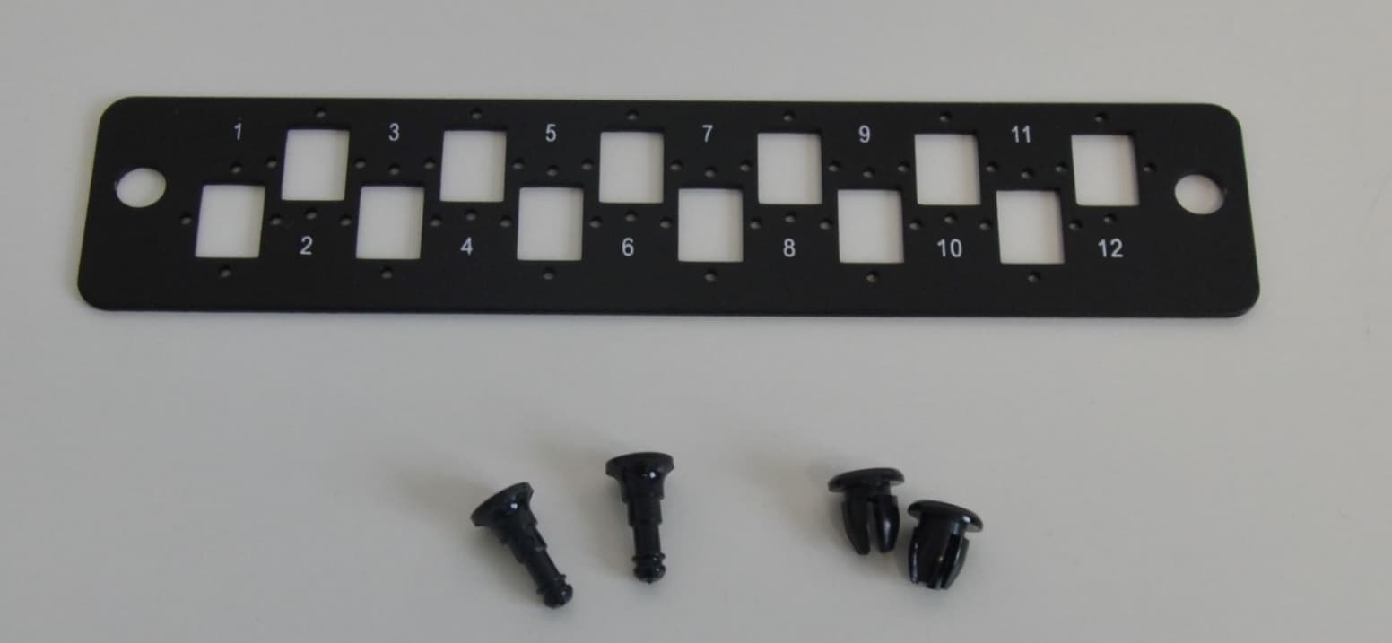 Čelo pro 19" 2U Optickou vanu pro 12xSC port
