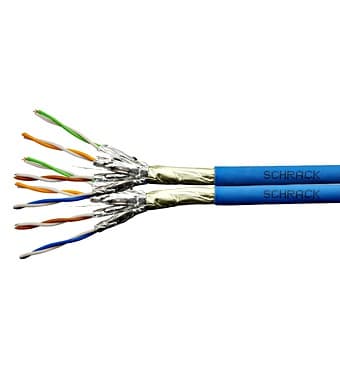 Kabel F FTP Cat.6a 500 MHz 2x(4x2xAWG23),LS0H modrý,Dca,500m