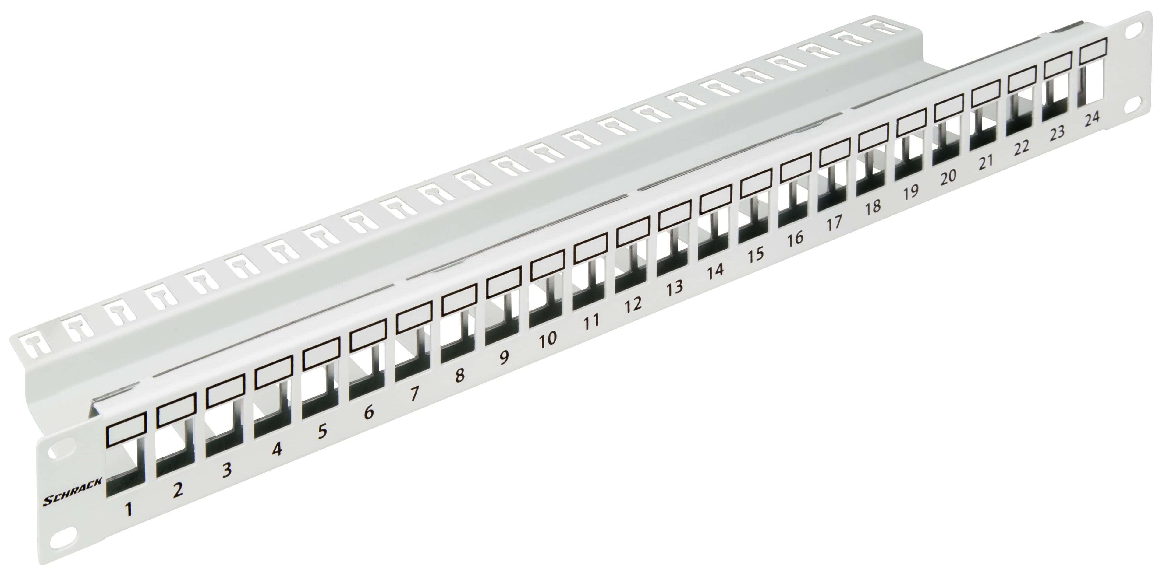 19" patchpanel pro 24 modulu SFA SFB, neosazený, 1U,RAL 7035